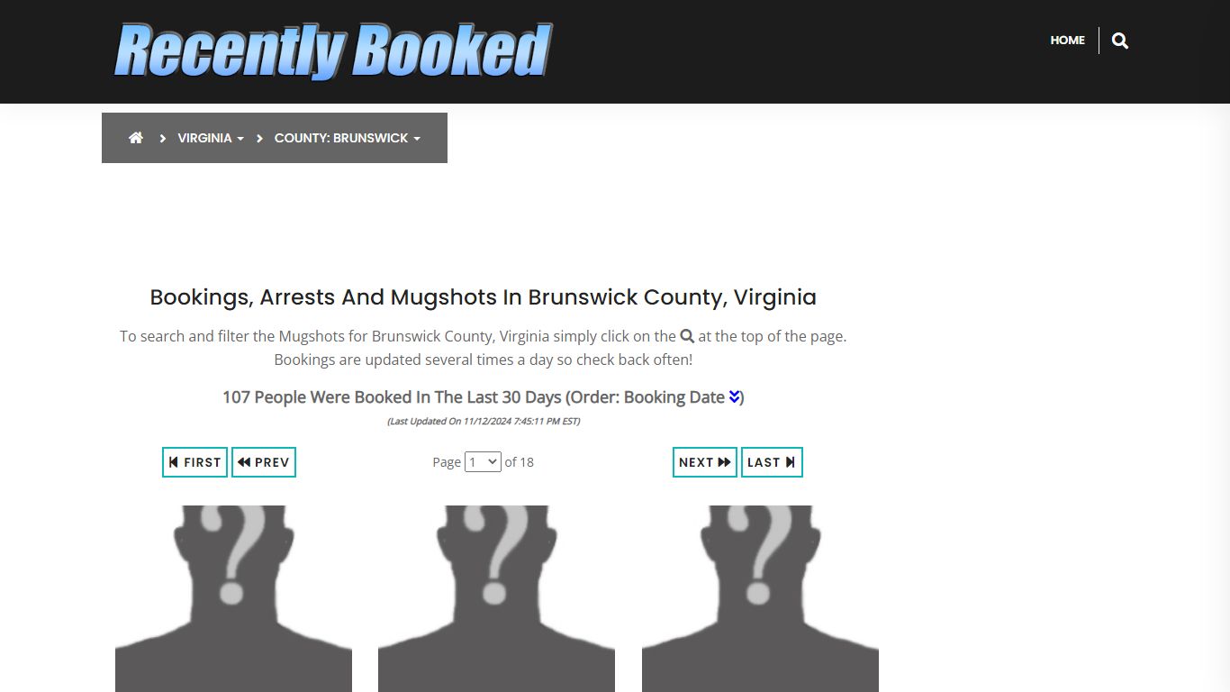 Bookings, Arrests and Mugshots in Brunswick County, Virginia